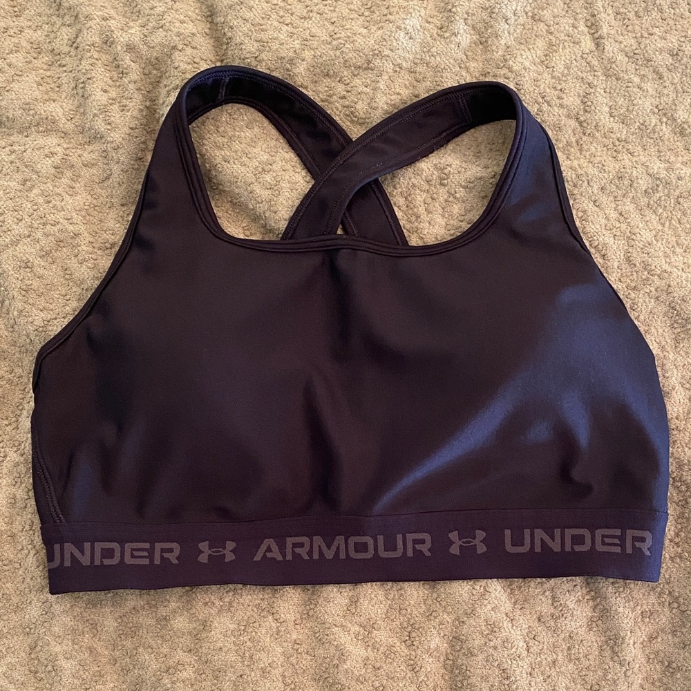 Under Armour Black Crossback Medium-Support Sports Bra